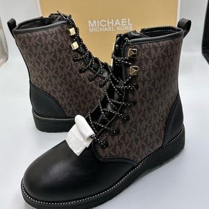 Michael Kors Black and brown boots with monogram girls 4 size New